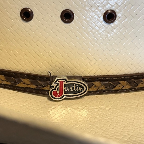 Justin Unisex Morgan Straw Cowboy Hat 7 1/4 - Picture 2 of 13
